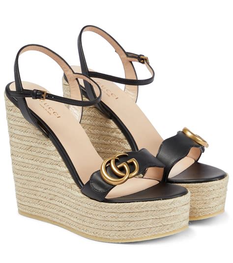 flor logo espadrille wedge sandal gucci